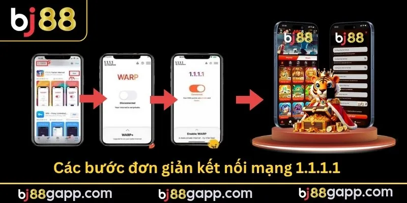 Các bước đơn giản kết nối mạng 1.1.1.1